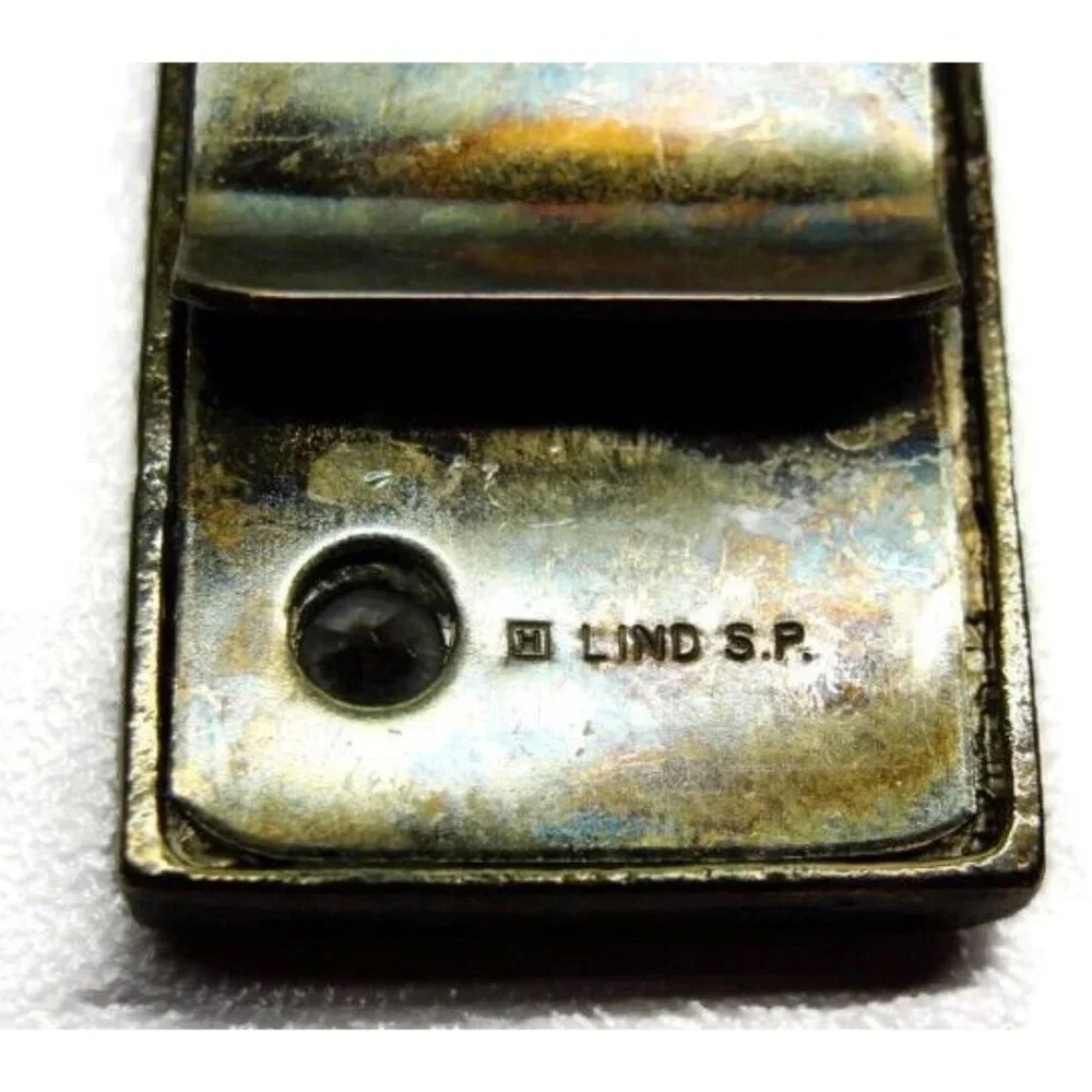Lind Money Clip Silver Plated Nugget One Carat Simulated Cubic Zirconia Cash ID